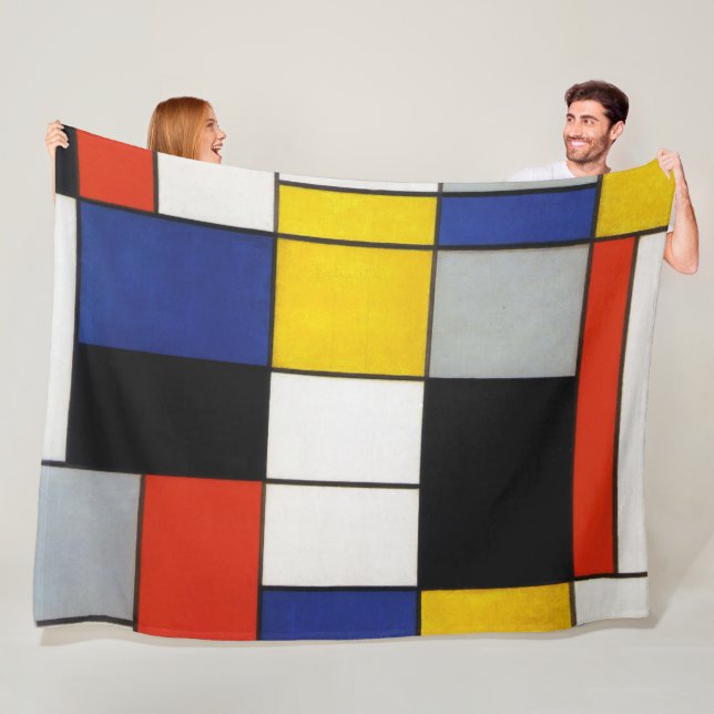 Composition, Mondrian Fleece Blanket (In Situ)
