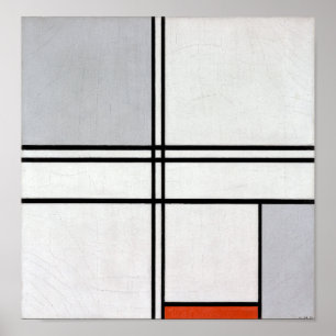 Composition (No. 1) Grey-Red Piet Mondrian Poster