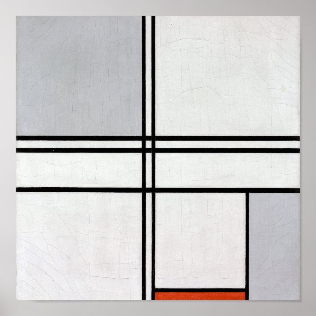 Composition (No. 1) Grey-Red | Piet Mondrian | Poster (Front)