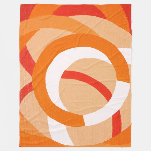 Composition No. 43 Orange Monochrome Fleece Blanket (Front)
