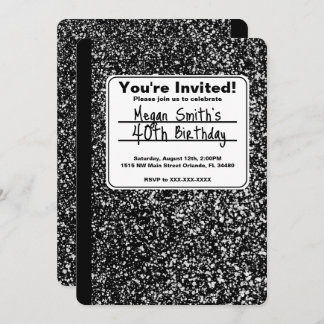 Composition Notebook Birthday Invitation