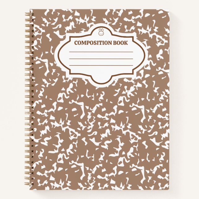 Composition notebook brown beige bunny (Front)