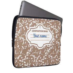 Composition notebook brown beige bunny laptop sleeve