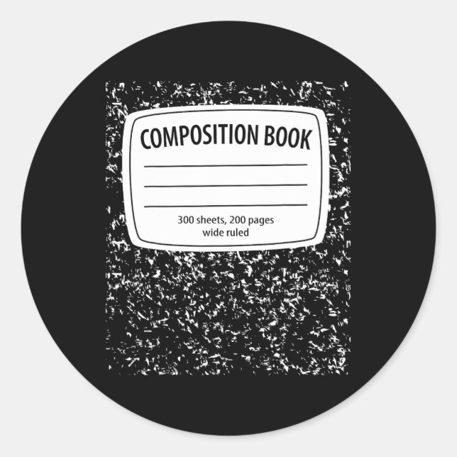 Composition Notebook Costume - Matching Group Hall Classic Round Sticker (Front)