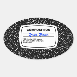Composition Notebook Customisable Oval Sticker