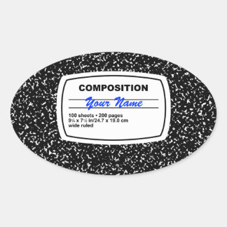 Composition Notebook Customisable Oval Sticker