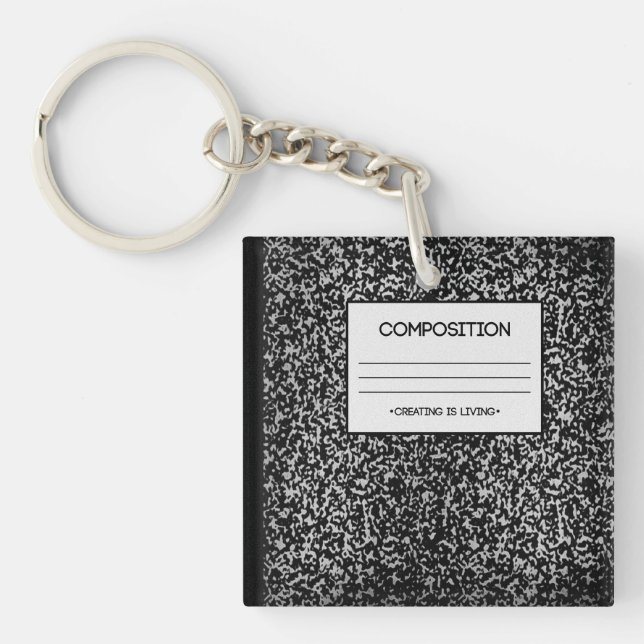 Composition Notebook Design Key Ring (Front)