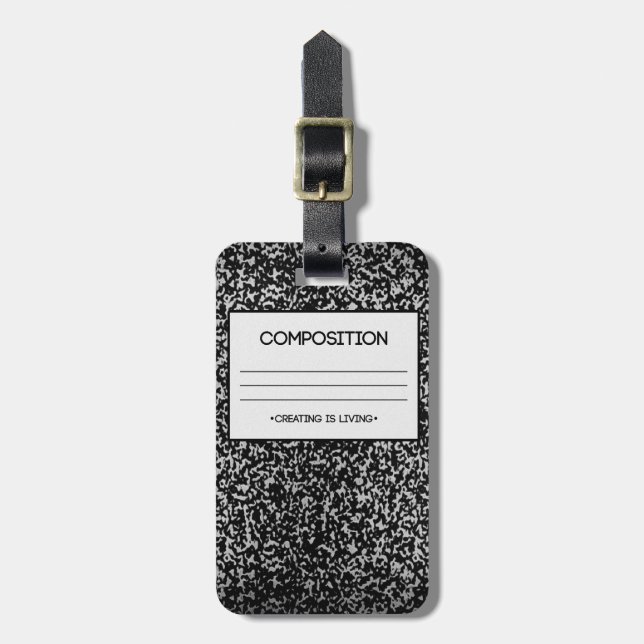 Composition Notebook Design Luggage Tag (Front Vertical)