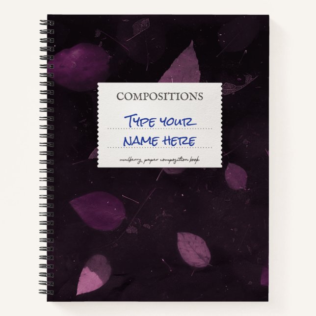 Composition Notebook Pink Mulberry Personalised (Front)