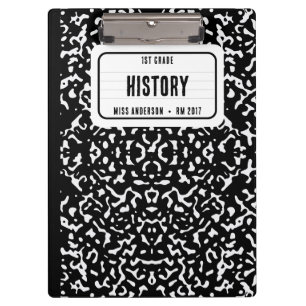 Composition Notebook Student School Teacher Black Clipboard