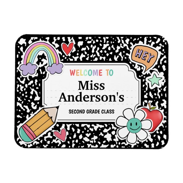 Composition Notebook Teacher Classroom Magnet (Horizontal)