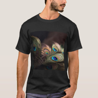 Composition of bright peacock feathers T-Shirt