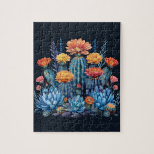 Composition of flowering cacti, succulents jigsaw puzzle
