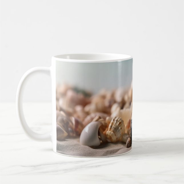 Composition of shells of unique shapes coffee mug (Left)