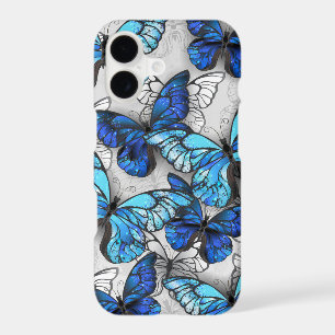 Composition of White and Blue Butterflies