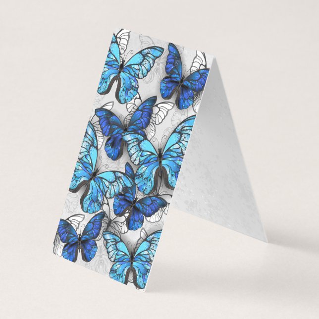 Composition of White and Blue Butterflies (Back)
