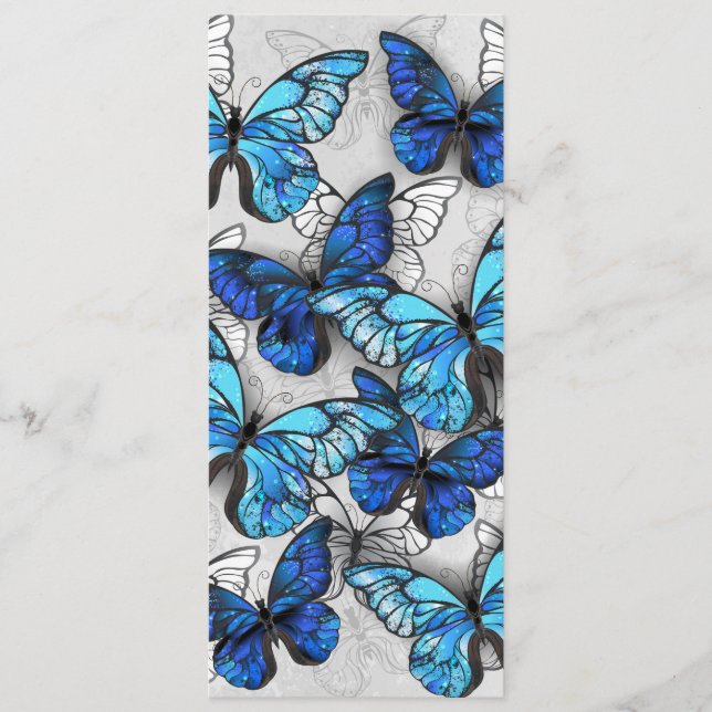 Composition of White and Blue Butterflies Advice Card (Front)