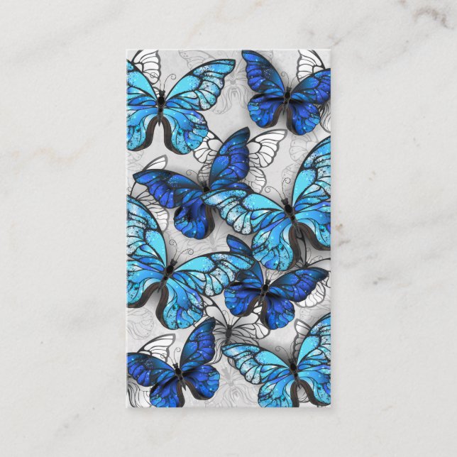 Composition of White and Blue Butterflies Advice Card (Front)