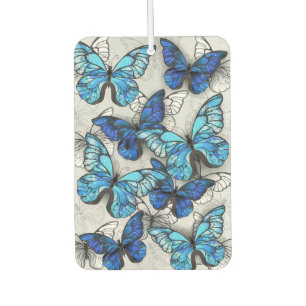 Composition of White and Blue Butterflies Car Air Freshener
