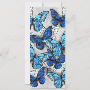 Composition of White and Blue Butterflies Card