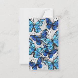 Composition of White and Blue Butterflies Card