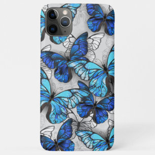Composition of White and Blue Butterflies iPhone 11 Pro Max Case