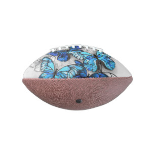 Composition of White and Blue Butterflies Football