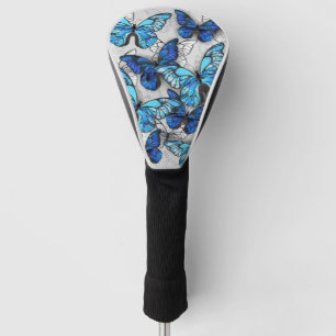 Composition of White and Blue Butterflies Golf Head Cover