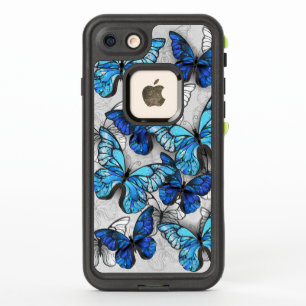 Composition of White and Blue Butterflies
