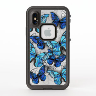 Composition of White and Blue Butterflies
