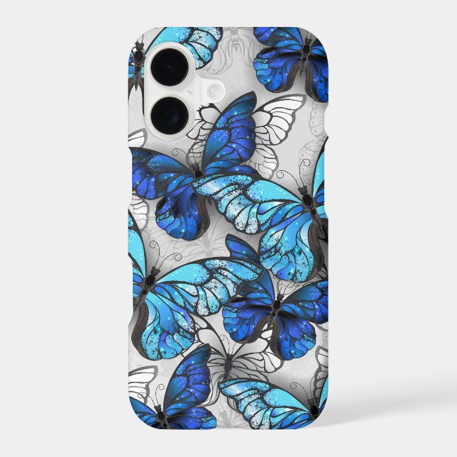Composition of White and Blue Butterflies Samsung Galaxy Case (Back)