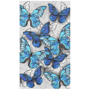 Composition of White and Blue Butterflies Tablecloth