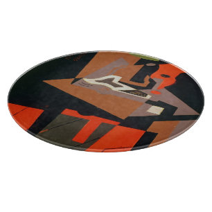 Composition (oil on canvas) cutting board
