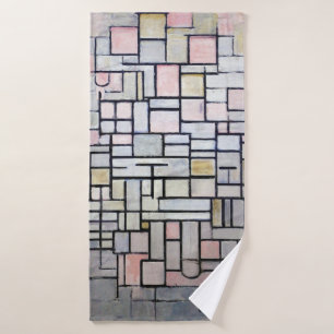 Composition Pink and Grey, Mondrian Bath Towel