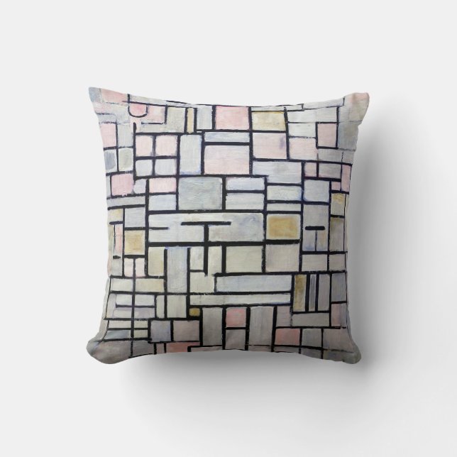 Composition Pink and Grey, Mondrian Cushion (Front)