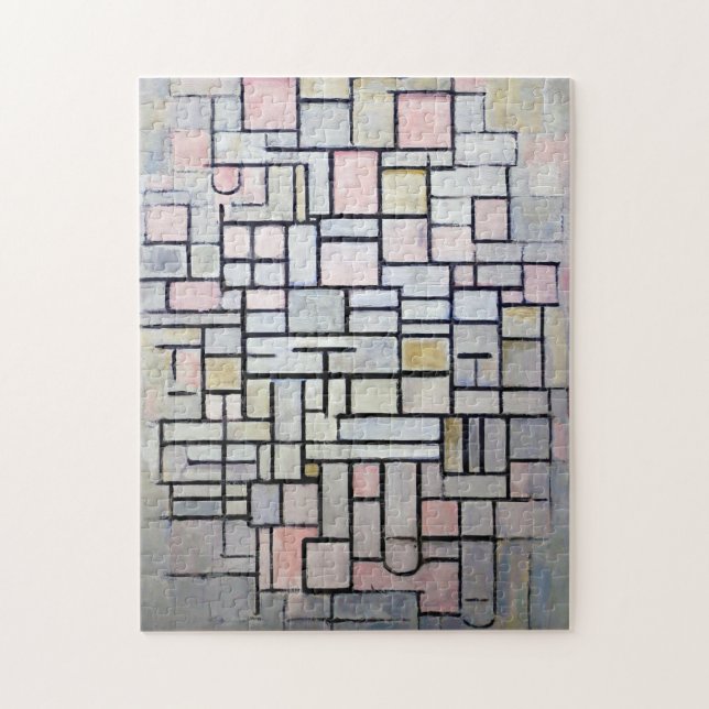 Composition Pink and Grey, Mondrian Jigsaw Puzzle (Vertical)