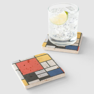 Composition Red, Yellow, Blue, Black   Mondriaan   Stone Coaster