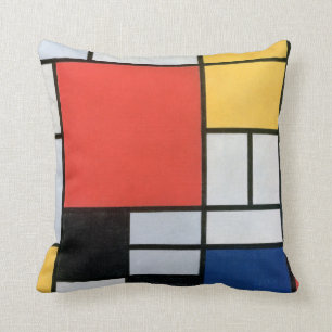 Composition Red, Yellow, Blue, Black, Mondrian Cushion
