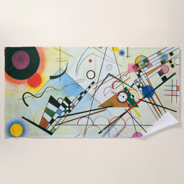 Composition VIII by Wassily Kandinsky Beach Towel (Front)