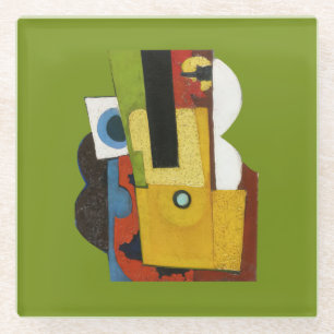 Composition with guitar, Amadeo de Souza-Cardoso Glass Coaster