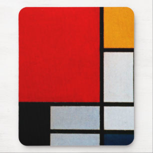 Composition with Large Red Plane Mouse Pad