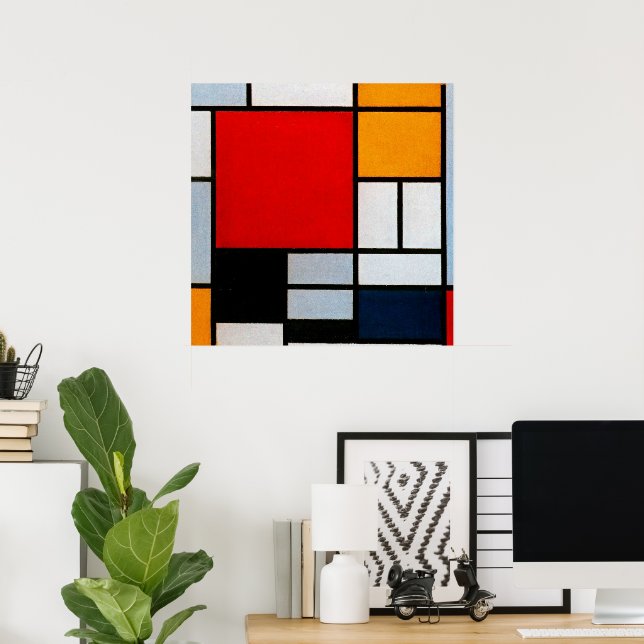 Composition with Large Red Plane Poster (Home Office)