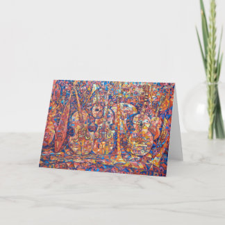 Composition with musical instruments Painting Card