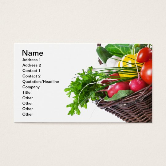 Composition With Raw Vegetables Business Card