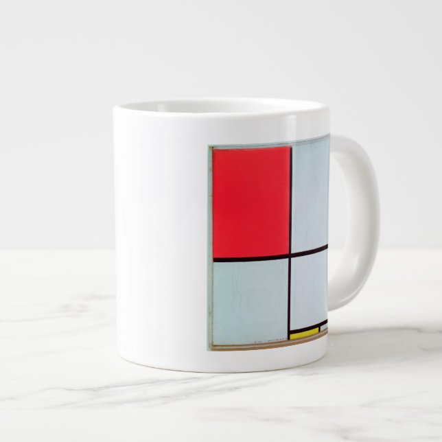 Composition with Red, Black, Blue & Yellow, 1928 Large Coffee Mug (Front Right)