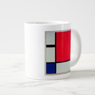 Composition with Red, Blue and Yellow Large Coffee Mug
