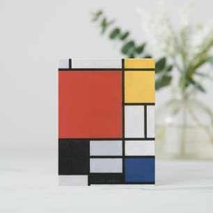 Composition with Red Yellow Blue & Black Abstract  Postcard
