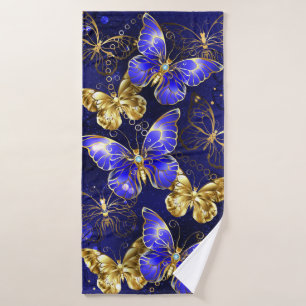 Composition with Sapphire Butterflies Bath Towel