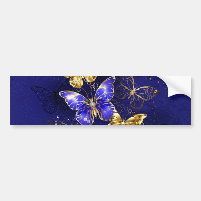 Composition with Sapphire Butterflies Bumper Sticker (Front)