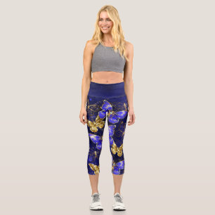Composition with Sapphire Butterflies Capri Leggings